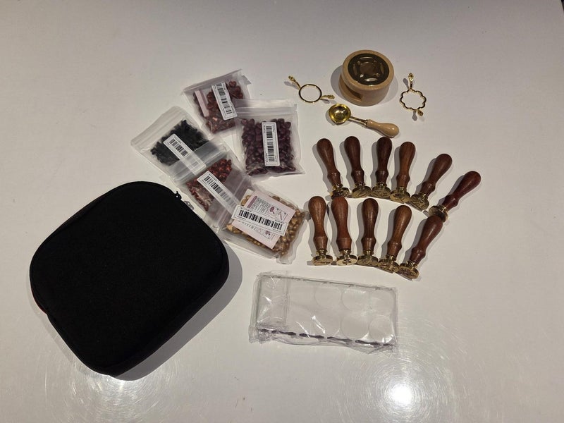 Wax Stamping Kit Complete with Wax and Burner Stand and Stickers Carousel 1