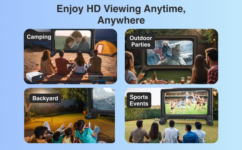 Laser Outdoor Cinema: Full HD Projector, 144" Screen & Soundbar Carousel 2