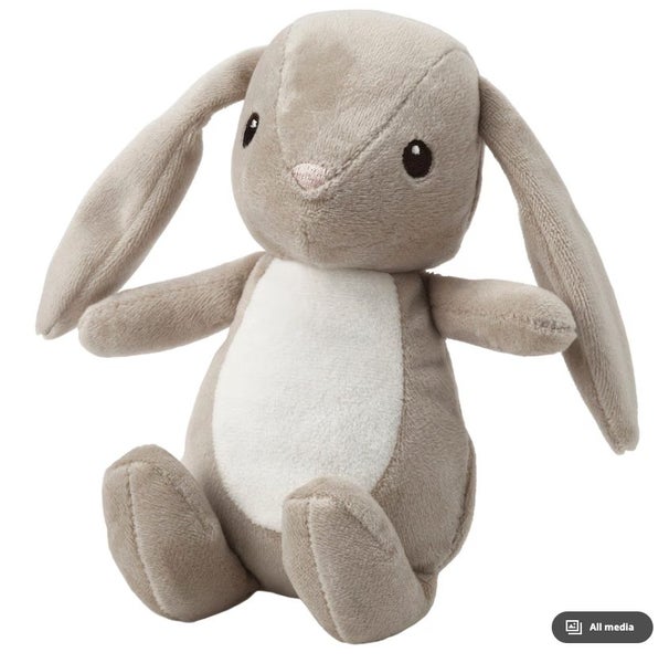 IKEA DVÄRGHARE DAVRGHARE Soft toy, bunny/beige, 21 cm Carousel 1