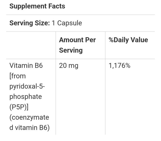 «2 BOTTLE» VITAMIN B6, P-5-P STRENGTH 20 MG, 60 CAPS/SWANSON E127 Carousel 2