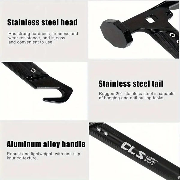 Outdoor Camping Tent Peg Hammer Black Carousel 2