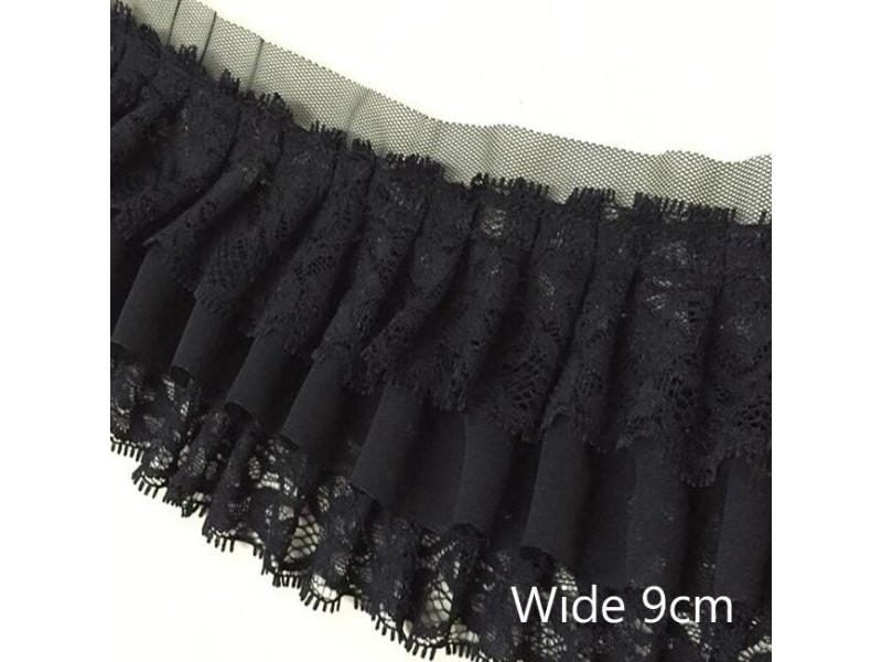 Fashion Flower Ruffle Chiffon Lace Fabric Trim Ribbon DIY Sewing Applique Carousel 1
