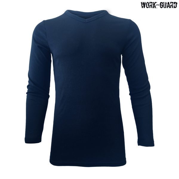 Youth Long Sleeve Thermal V-Neck (Black) Carousel 2