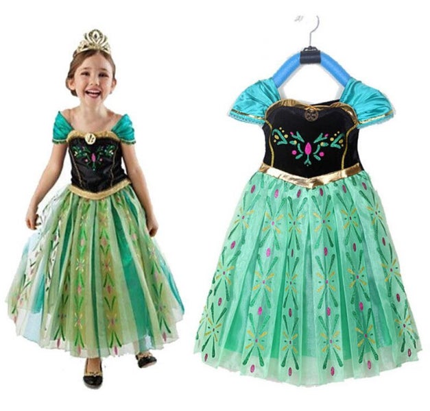 Frozen Princess Anna Dress Costumes Girls Dress Up Costume 5-6 yrs Carousel 1