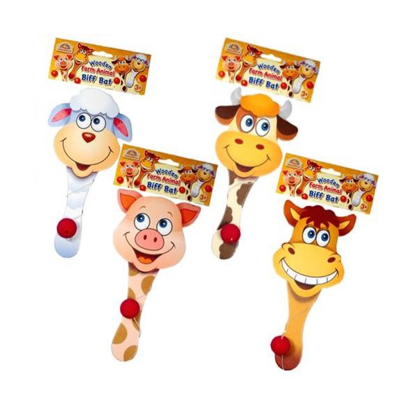 24 Wooden Farm Animal Biff Bats Carousel 1