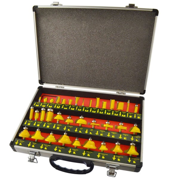 35pc Tungsten Carbide Tip TCT Router Bit Set 1/4" Shank Cutter Laminate TE409 Carousel 1