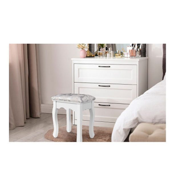 Dressing Table Stool Bedroom White Make Up Chair Fabric Furniture Carousel 4