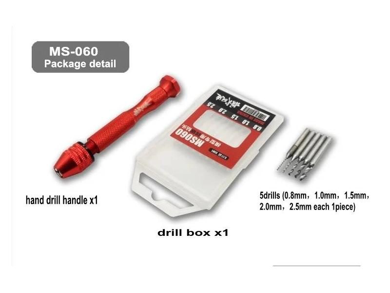 MS060 Tungsten Steel Hand Drill Set With Drill Head For Hobby DIY Carousel 1