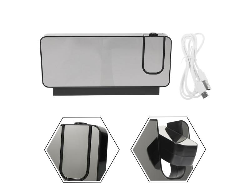 Clocks LED Electronic Digital Home Alarm Luminous Desk White Projection Indoor Carousel 1