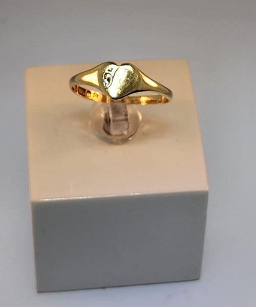 Yellow Gold Heart Shaped Signet Ring Carousel 1