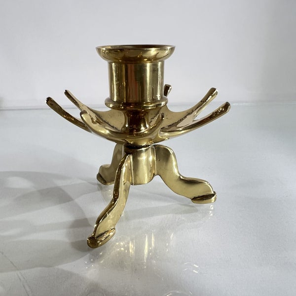 Vintage Solid Brass Candle Holders – Lot of 3 (2 Singles + 1 Double) Carousel 2