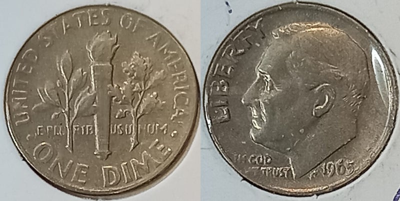 "C"........... 1965. DIME. UNITED STATES. Carousel 1