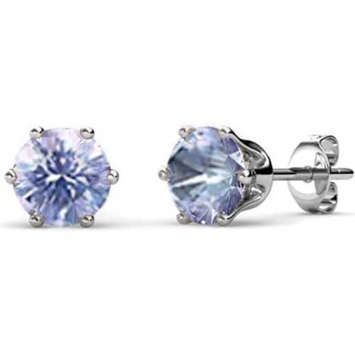 18K White Gold Alexandrite Stud Earrings "Petunia" Carousel 1