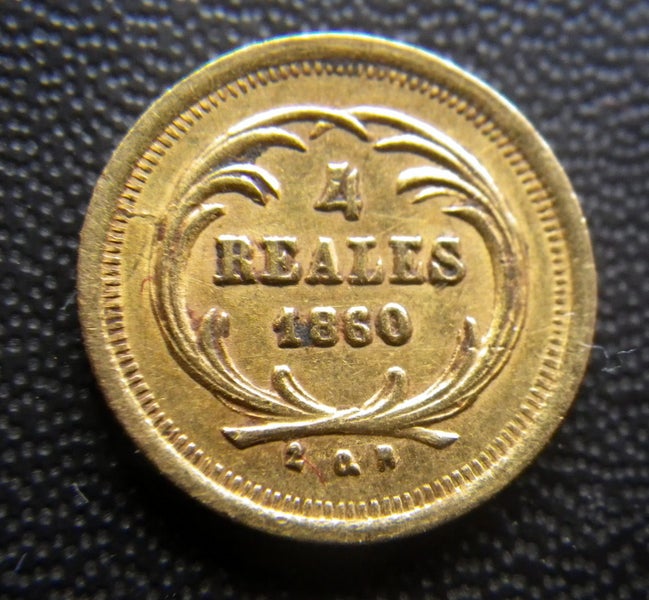 Guatemala Gold 4 Reales 1860R gVF, KM#135 Carousel 1