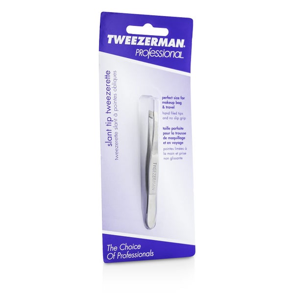 Tweezerman Professional Slant Tip Tweezer - Classic Stainless Steel - Carousel 1