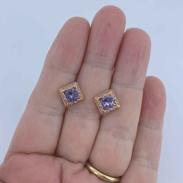 Rose Gold Stud Alexandrite Earrings "Andrea" Carousel 2