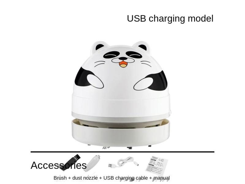 Cute USB Cleaner Cat Mini Vacuum Office Desk Dust Home Table Sweeper Portable Carousel 1
