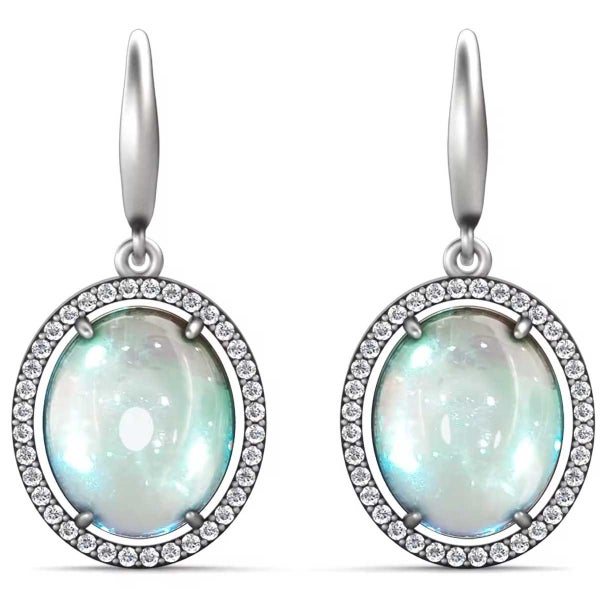 Silver Crystal Moon Stone Earrings "Moon Glow" Carousel 5