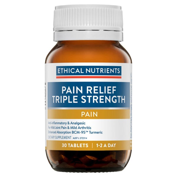 Ethical Nutrients Pain Relief Triple Strength with Turmeric 30 Tablets Carousel 1
