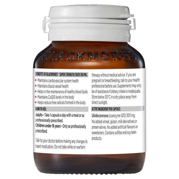 BLACKMORES(R) SUPER STRENGTH CoQ10 300mg 30 Capsules Carousel 2