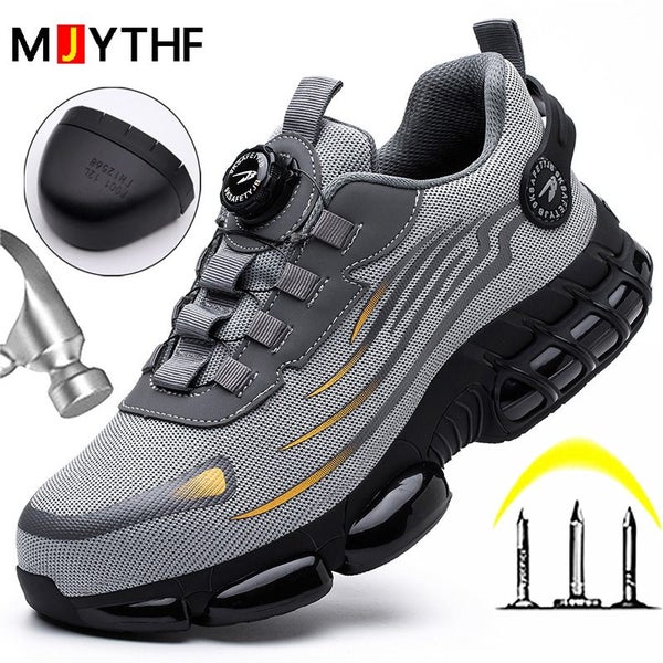Rotating Button New Safety Shoes Men Anti-smash Anti-puncture Work Carousel 2