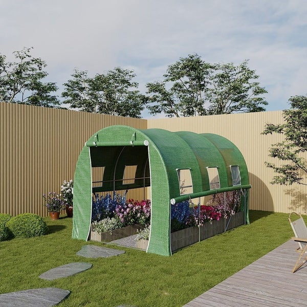 3m x 2m x 2m Tunnel (Side Open) Greenhouses Strong Galvanised Frame Carousel 1