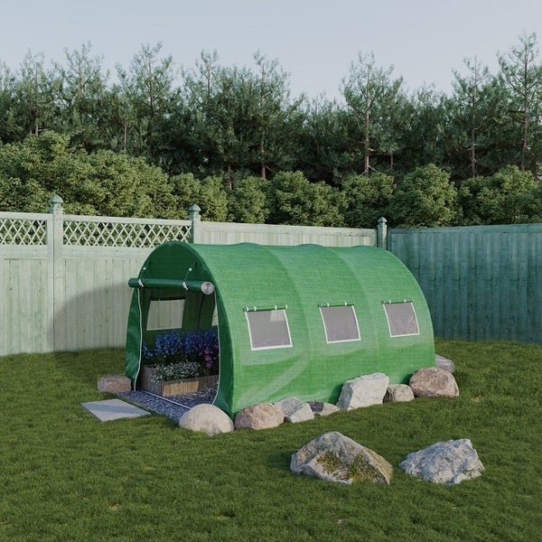 3m x 2m x 2m Tunnel (Side Open) Greenhouses Strong Galvanised Frame Carousel 2