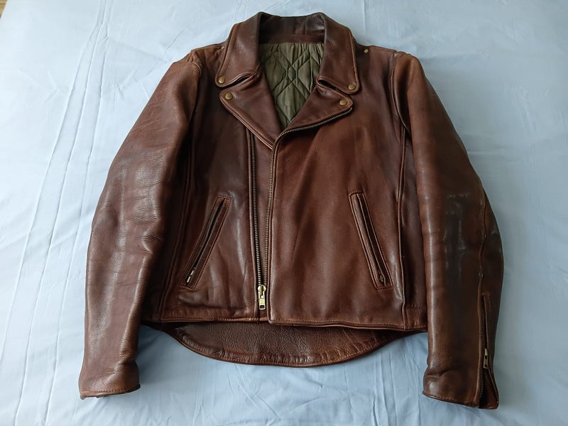 Vintage Chestnut Coloured Very Heavy Horsehide Leather Jacket629604616294431121