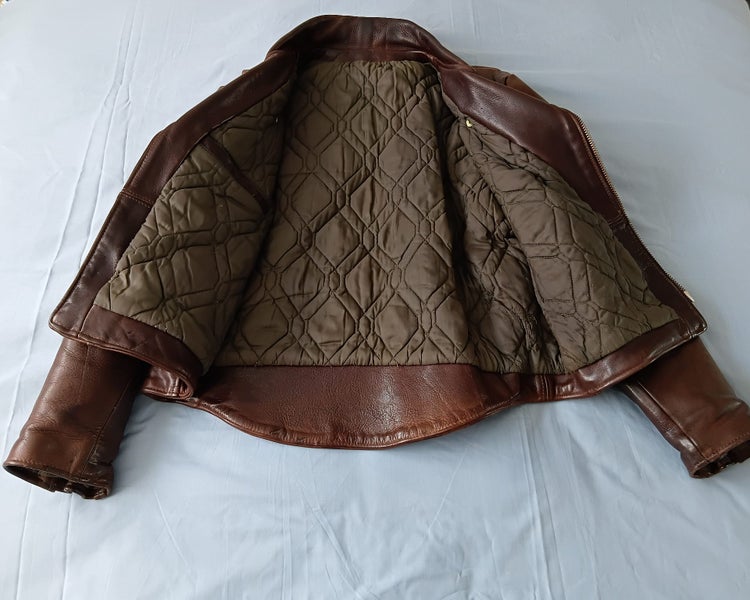 Vintage Chestnut Coloured Very Heavy Horsehide Leather Jacket62960461629443112