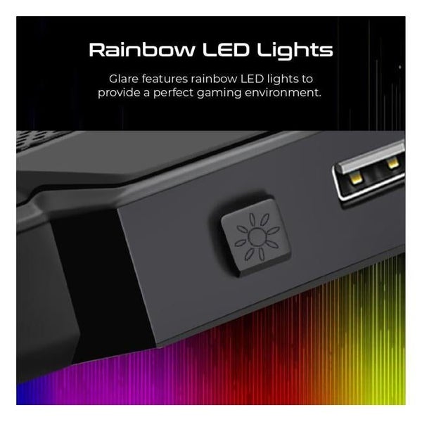 Vertux Gaming Cooling Pad - Rainbow (GLARE.BLK) Carousel 2