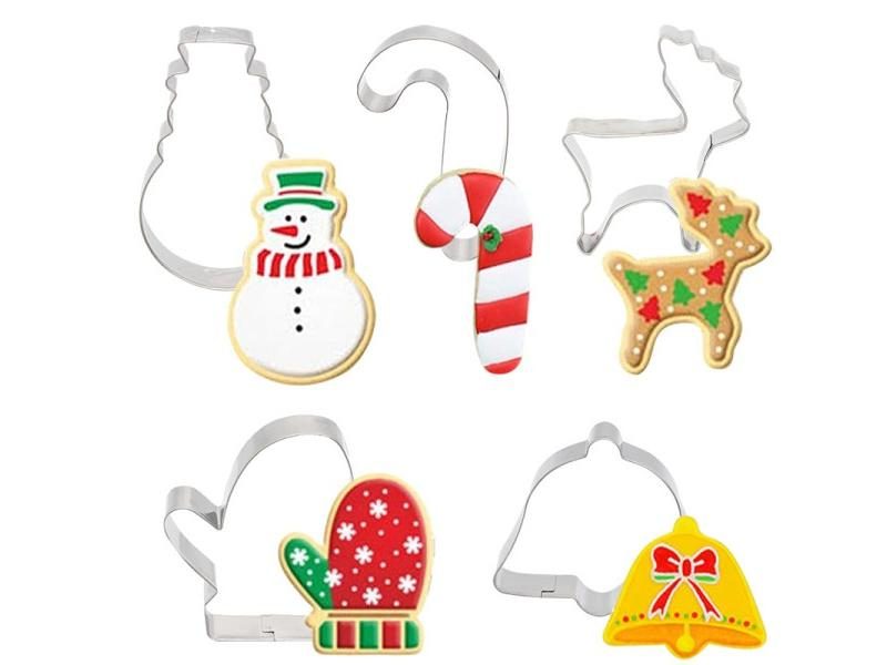 5Pcs/set Christmas Cookie Cutter Gingerbread Xmas Tree Mold Christmas Cake Carousel 1