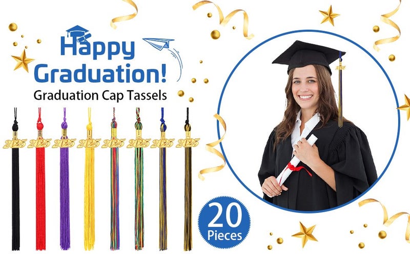20Pcs Graduation Tassels Academic Graduation Cap Hat Tassel Carousel 1