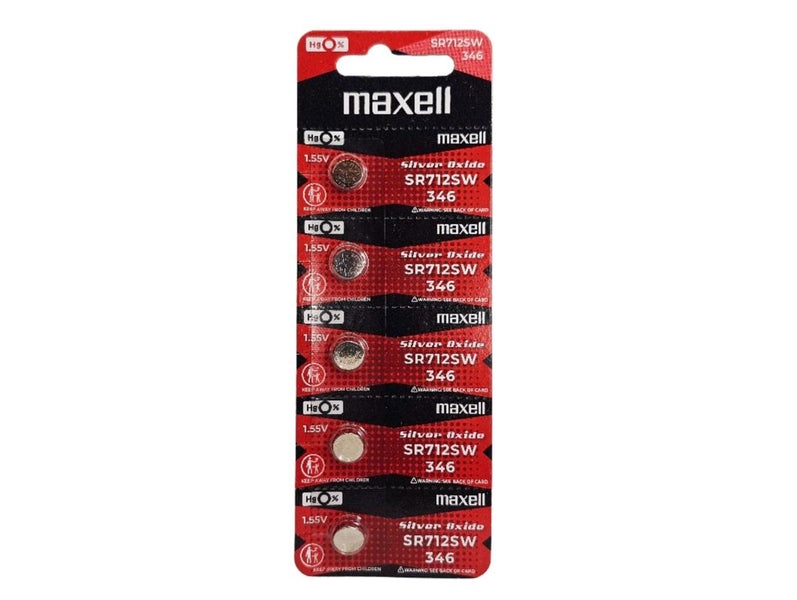 SR712SW / 346 Maxell silver oxide - 5 watch batteries (Exp: 12/2027) Carousel 1