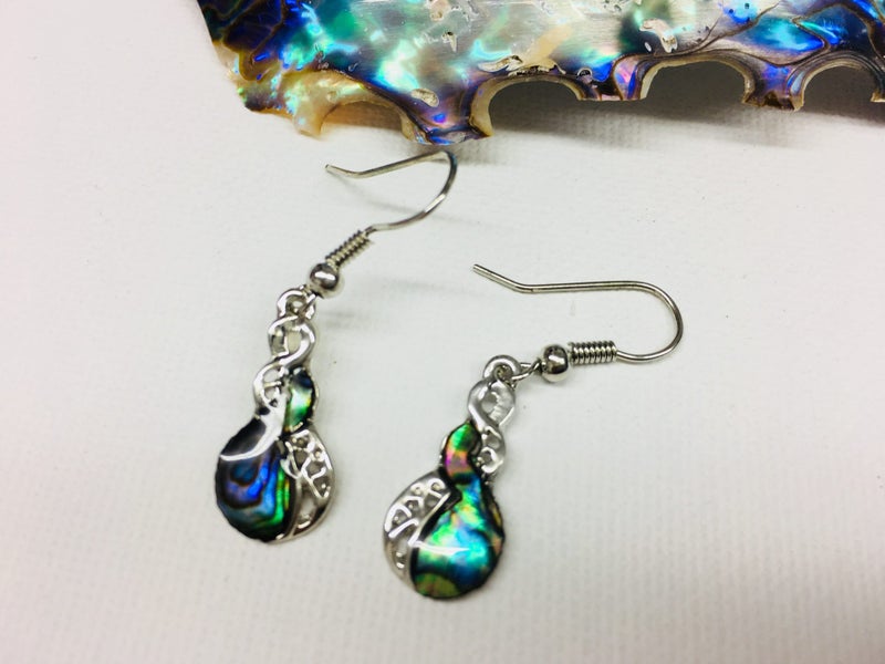 Paua Shell Earrings Twist Carousel 2