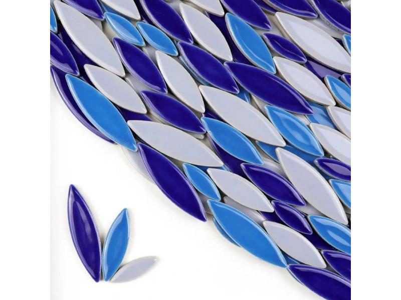100g Willow Leaves Mosaic Tiles 3 Sizes Mix Multi Color DIY Stones For Decor Carousel 1