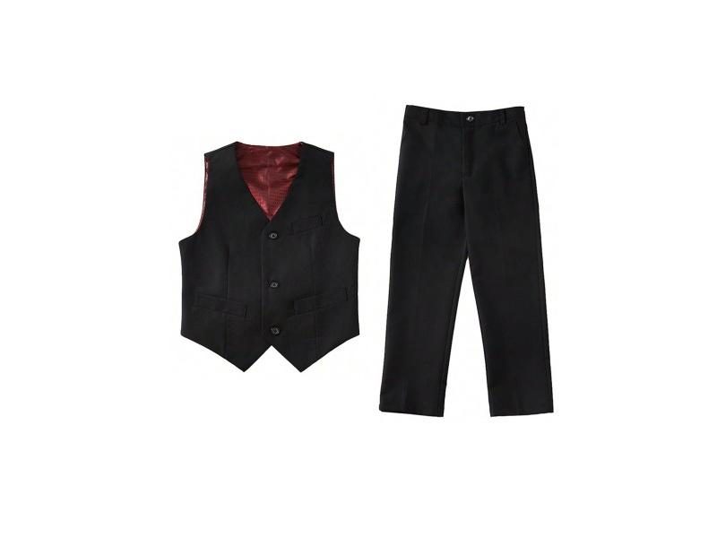 4pcs/set Boys' Suit Set With Pants Vest Shirt And Tie School Uniforms Carousel 1