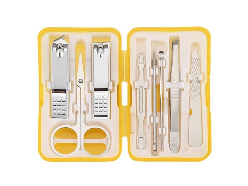 New Design Hot Sale Stainless Steel Nail Set Of 8 Pieces With Coloful Plastic Carousel 1