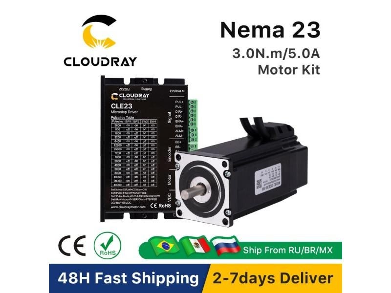 Cloudray Nema 23 Stepper Motor With Encoder 3.0N.m Closed Loop Stepper Motor Carousel 1