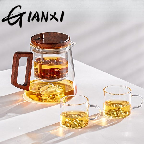 GIANXI Chinese Tea Ceremony Culture Glass Tea Set Large Capacity Tea Water Carousel 1