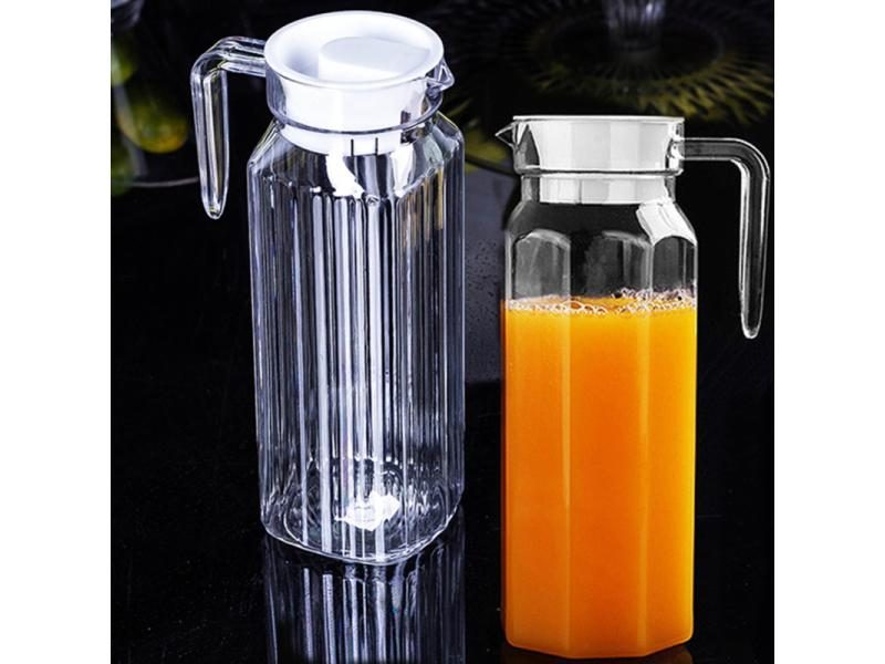 1pc 1.1L Water Juice Jug Pitcher PC Transparent Bottle With Lid Fridge Home Carousel 1