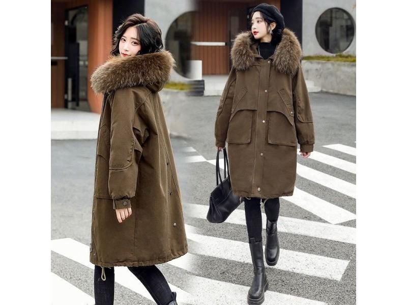 Women's Winter Fleece Long Coats Jackets Parka Plus Size Warm Coat