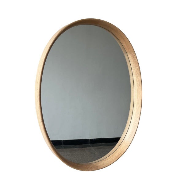 Natural Oak Oval Framed Mirror Carousel 1