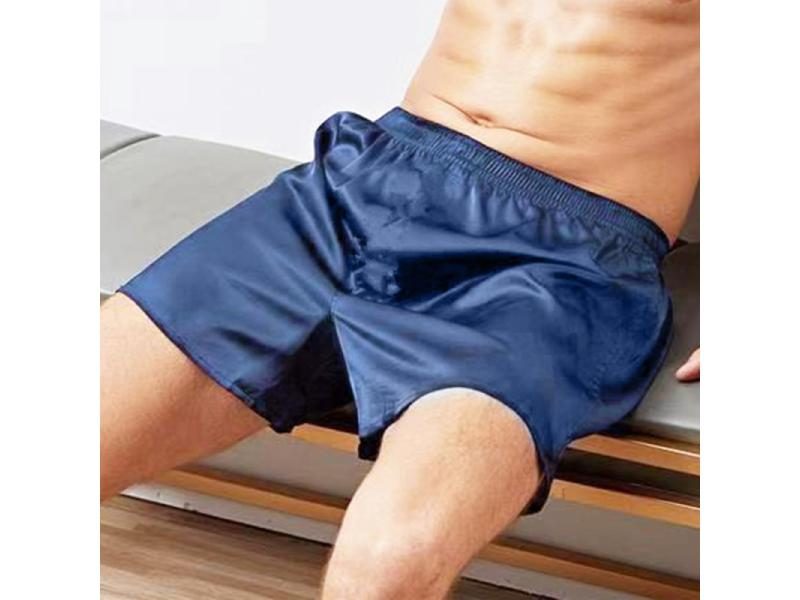 Men's Sexy Smooth Silk Satin Pajamas Shorts Nightwear Pajamas Pants Sleep Carousel 1