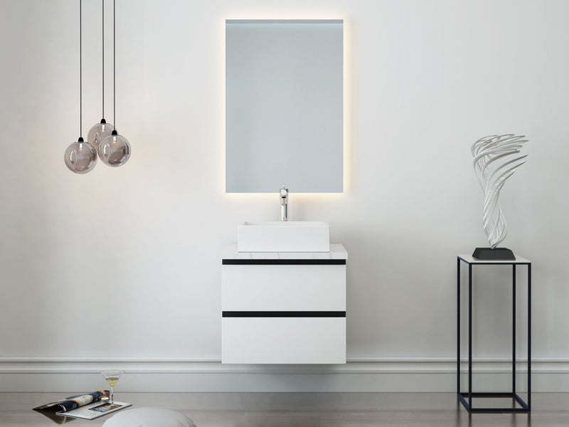 750 Plywood Wall Mount Vanity | Double Drawer | Handle-less Flat Pack Carousel 1