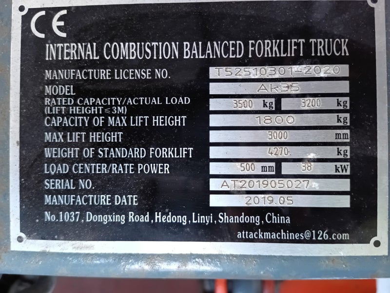 2019 3.5 tonne forklift Carousel 5