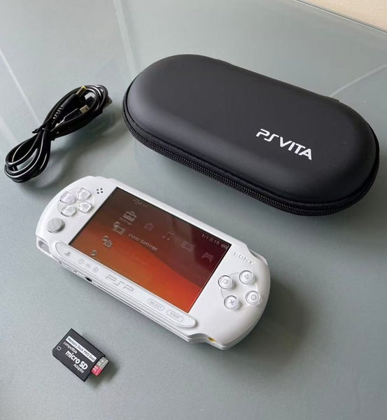 Special Edition White PSP E1000 Street 6.61PRO-C with 32G Memory Cable MINT Cond Carousel 11