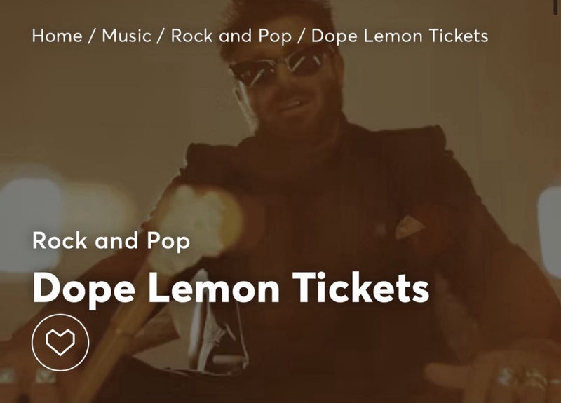 Dope Lemon Tickets Wellington - Auction for one62865825276930115
