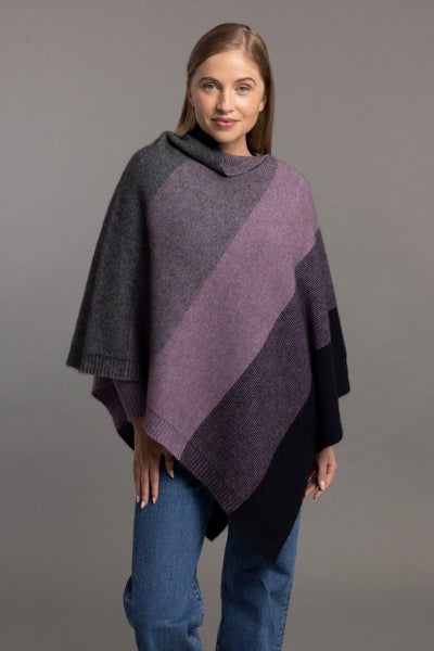 McDonald Possum Merino Ombre Womens Poncho-Twilight Carousel 1
