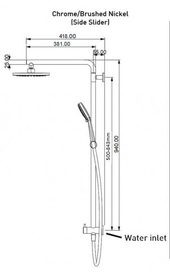 SOILED PACKAGING - SPLASH COLUMN SHOWER 1 REAR INLET 3 FUNCTION CHROME62863865930115111