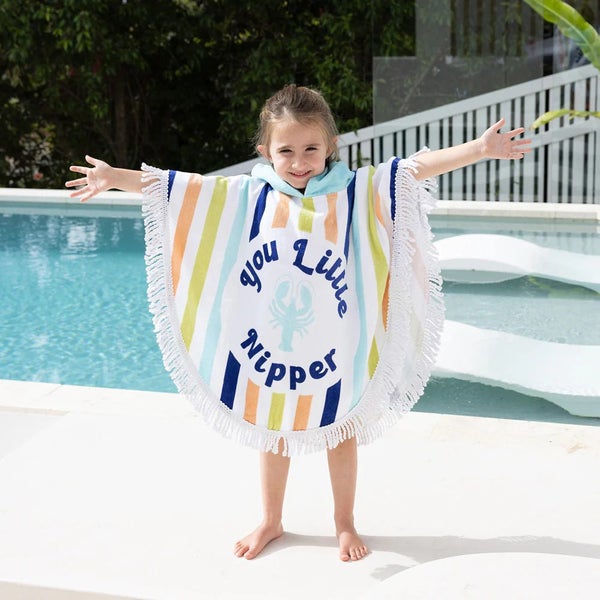 Bambury Kids Shaped Poncho Hooded Beach Towels|Quick Drying Little Nipper Carousel 2
